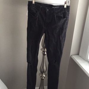 Black Zara distressed jeans